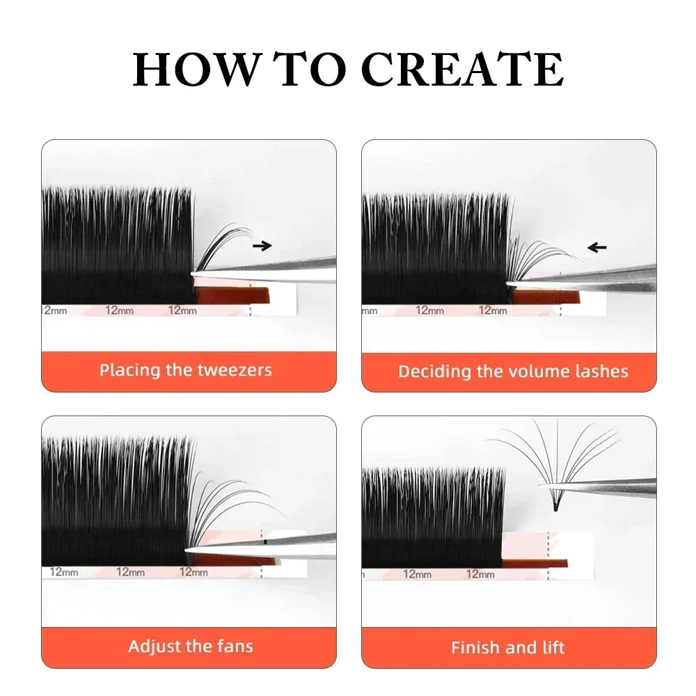 Extensions de Cils Volume Yelix – Easy Fan Noir Mat D Curl (8 à 15 mm) - Blinksy